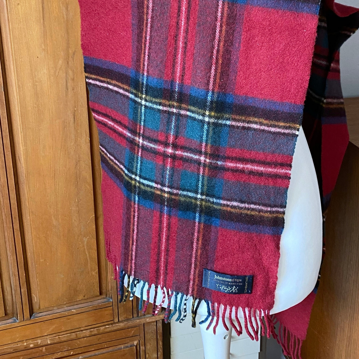 Vintage tartan scarf by Johnstone of Elgin - Timeless fashion statement for any outfit