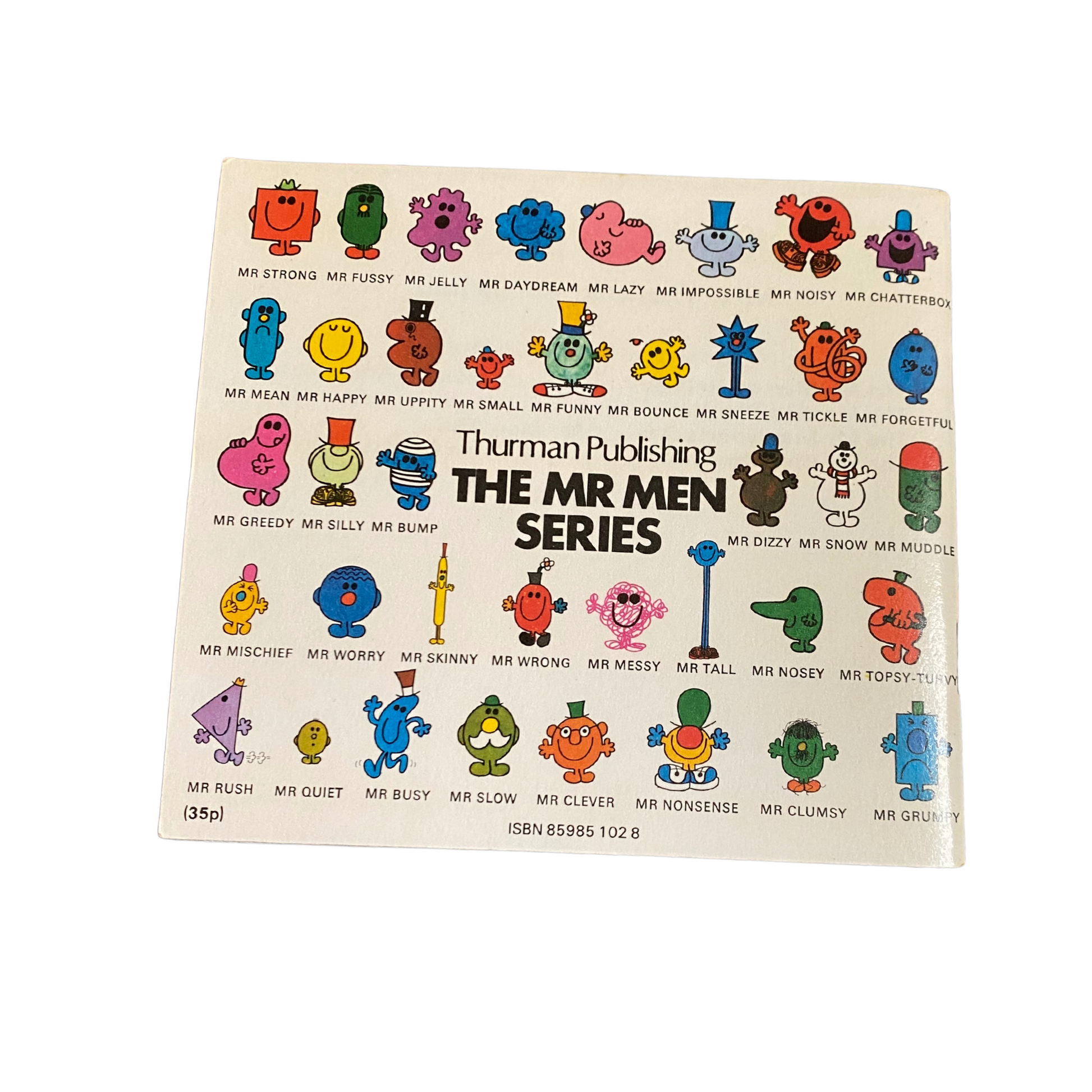 Classic Mr. Men Book - Mr Wrong  - 1970s Edition  Back cover 