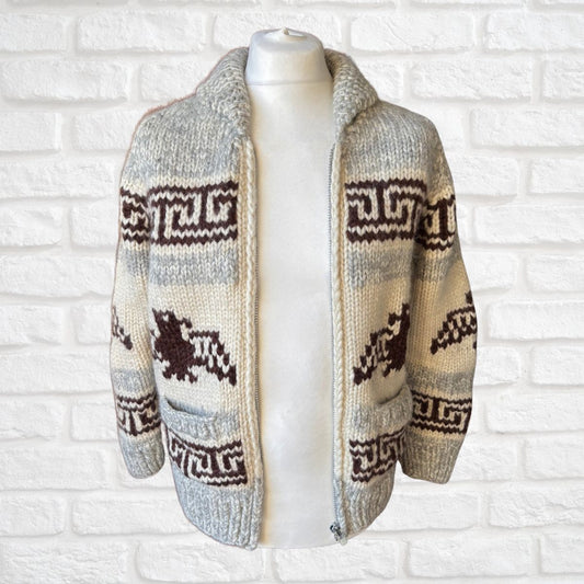Vintage Canadian Sweater Company Zip Up Unisex Wool Cardigan. Approx UK size S - M ( men)/ 12-16 ( women)