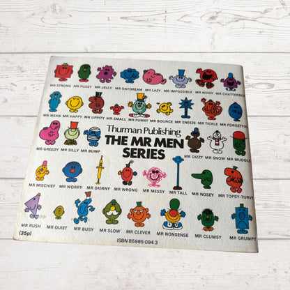 Book cover of 'The Mr Men Series' with colorful characters on a white background