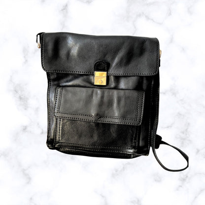 Vintage Black Leather Cross Body/ Shoulder Bag. Classic and Stylish. Perfect for Everyday