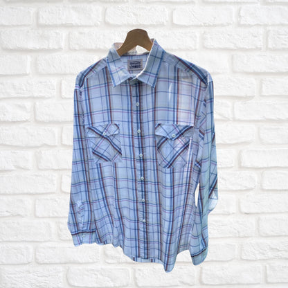 White Striped Long Sleeved Cotton Vintage Levi Shirt  Approx UK size L (mens) 12-16 (women’s)