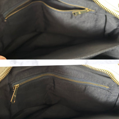 White Leather 70s Vintage Shoulder and top handle Bag by Sandix. Stylish and Secure