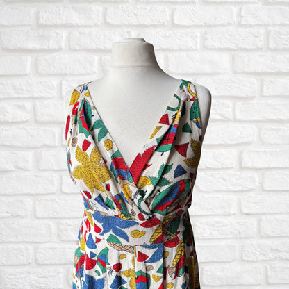 50s Pin-Up Style Seaside Print Vintage Sundress .Approx UK size 14-16