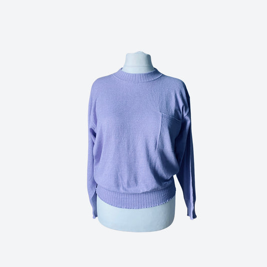 Lavender coloured round neck, long sleeved sweater 