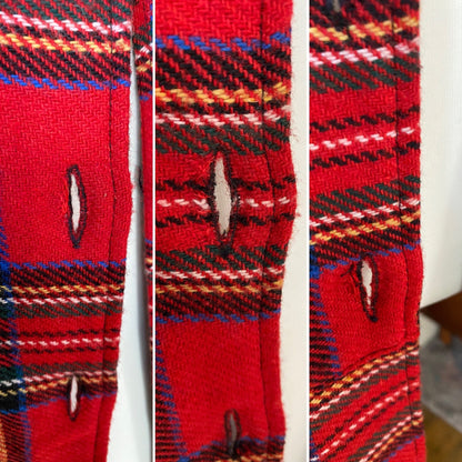Vintage tartan mini dress. Plaid pinafore with metal buttons and pleated  skirt. 90s Grunge style. Approx UK size 6-8