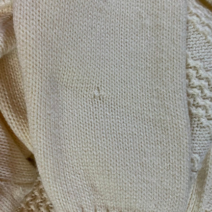 70s cream, shawl collar belted wool/ acrylic cardigan. Approx UK size 12 -16.