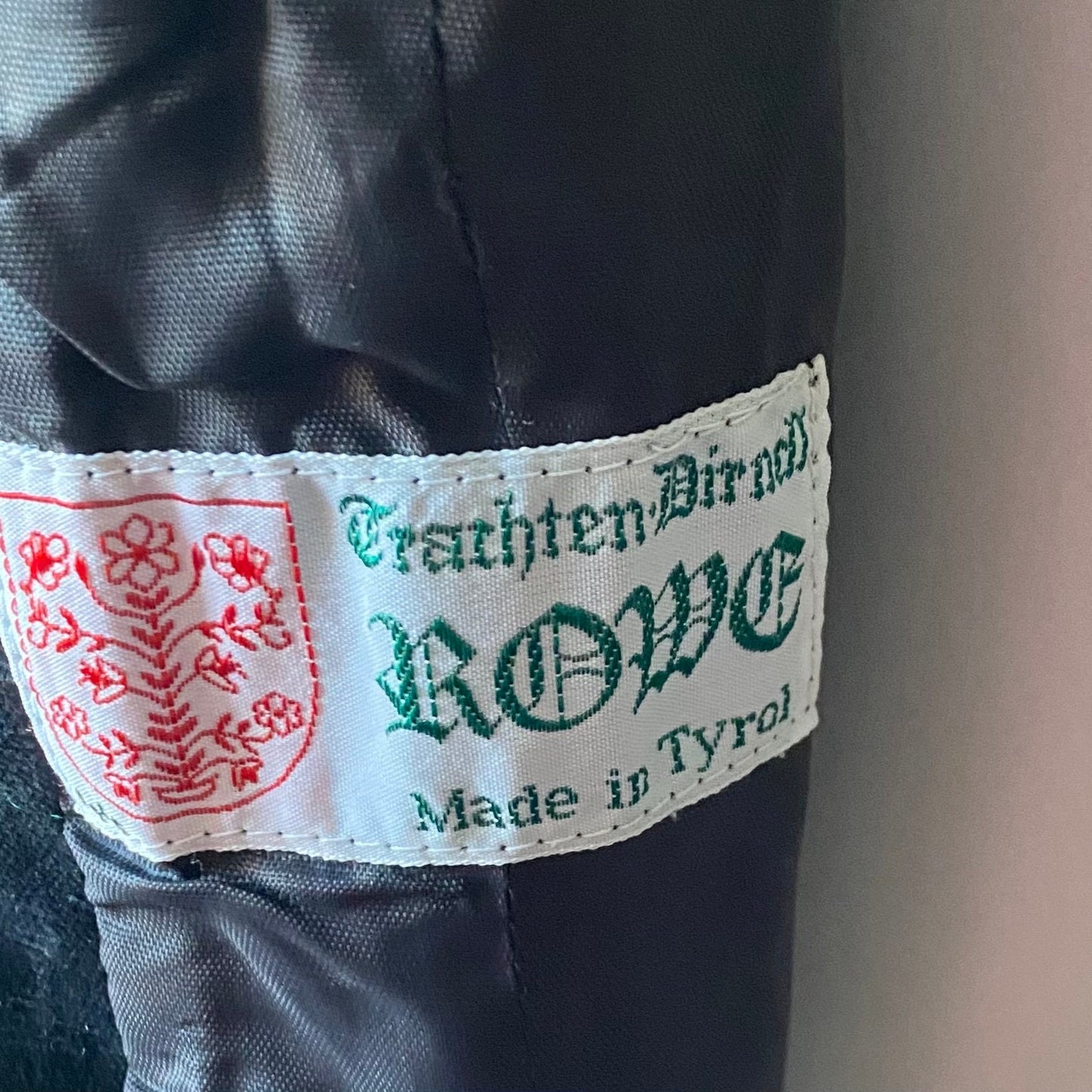 Vintage Austrian Dirndl Cropped Black Velvet Jacket. Approx U.K. size 8-12