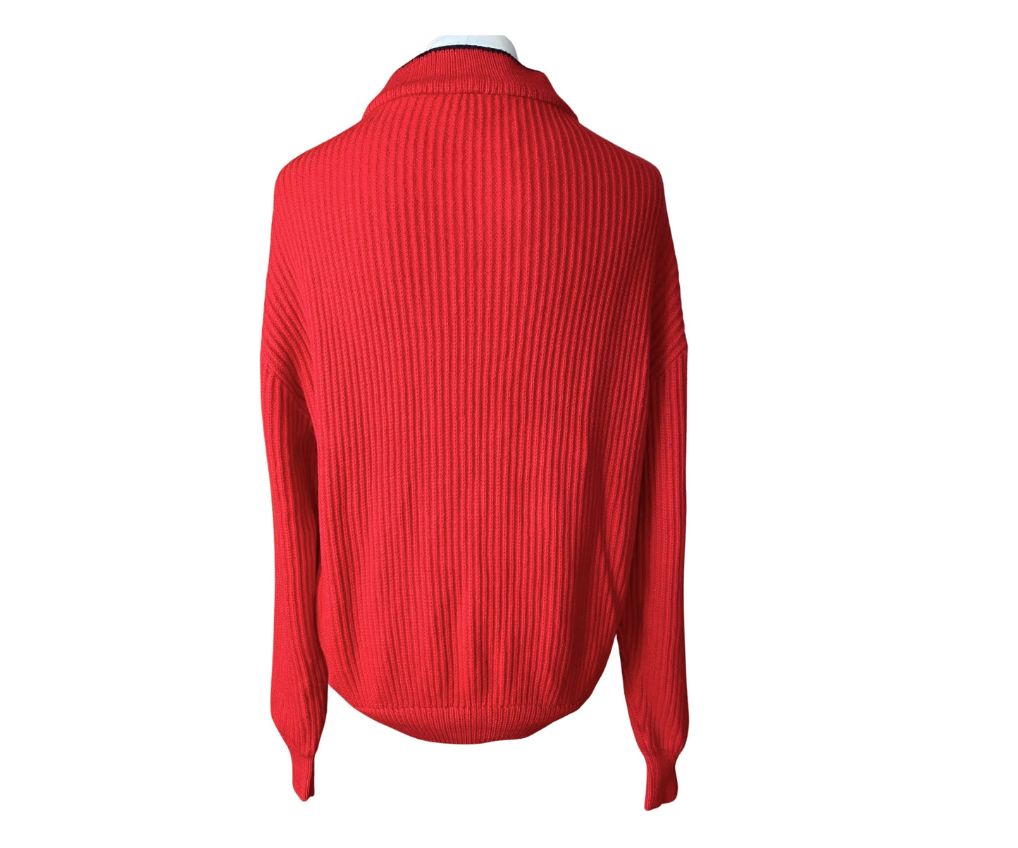 Vintage red ribbed chunky knit sailing jumper.  UK size men’s XXL - XXXL